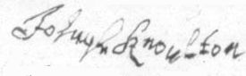 Sample of Signature of Joseph Knowlton