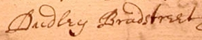 Dudley Bradstreet's Signature
