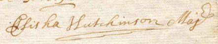 Elisha Hutchinson's Signature