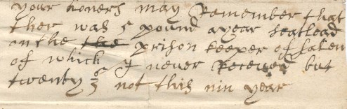 Sample of the Scribal Hand of William Downton