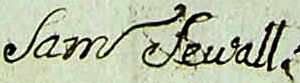 Samuel Sewall's Signature