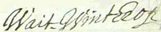 Sample of Signature of Waitstill Winthrop