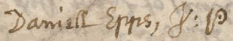 Sample of Signature of Daniel Epps, Sr.